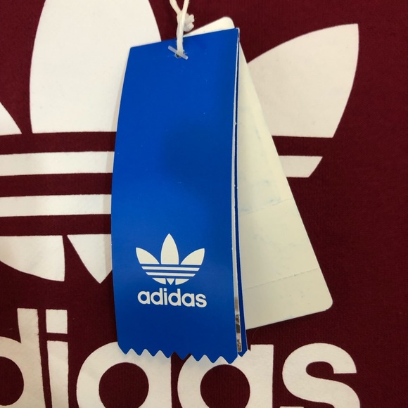 NWT maroon Adidas trefoil hoodie - Picture 8 of 8
